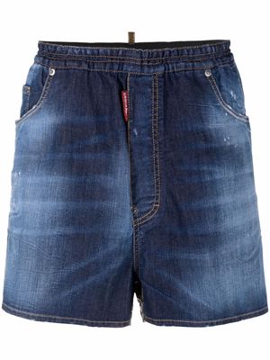Dsquared2 distressed panelled denim shorts - Blue