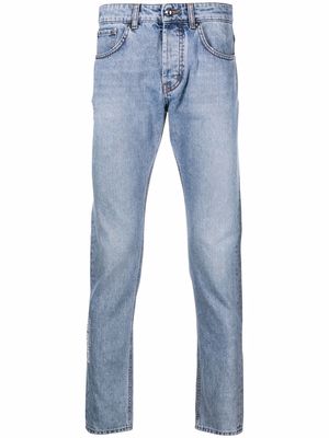 costume national contemporary logo-print slim-fit jeans - Blue