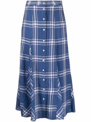 Polo Ralph Lauren check-print midi skirt - Blue