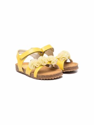 Il Gufo floral-detail open-toe sandals - Yellow