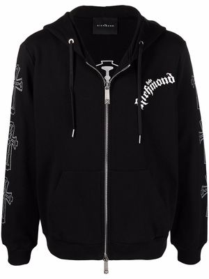 John Richmond cotton slogan-print hoodie - Black