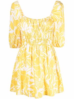Faithfull the Brand Marinelli floral-print mini dress - Yellow