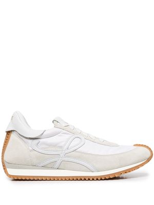 LOEWE Flow panelled leather trainers - White