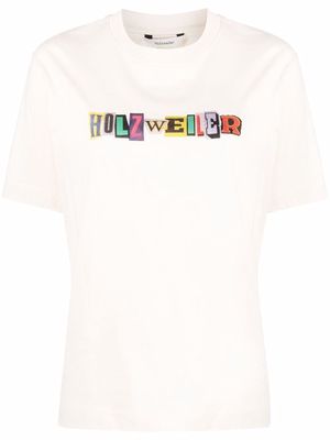 Holzweiler logo-print shirt-sleeve T-shirt - Neutrals