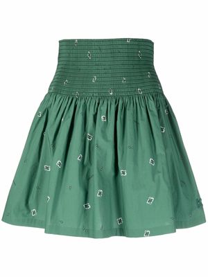 Kenzo smocked bandana-print mini skirt - Green