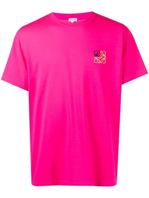 LOEWE Anagram embroidered-logo T-shirt - Pink
