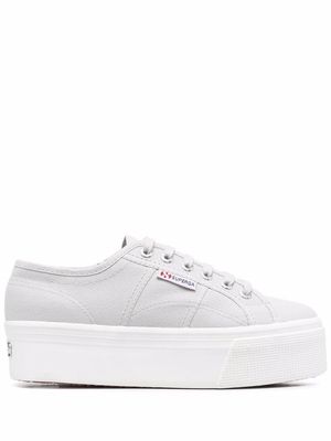 Superga platform-sole lace-up sneakers - Grey