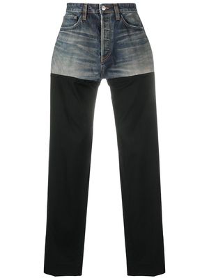 Balenciaga patched straight-leg jeans - Blue