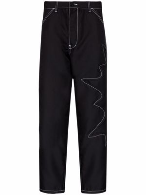 Comme Des Garçons Shirt contrast-stitching straight leg trousers - Black