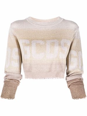 Gcds intarsia-knit cropped jumper - Neutrals
