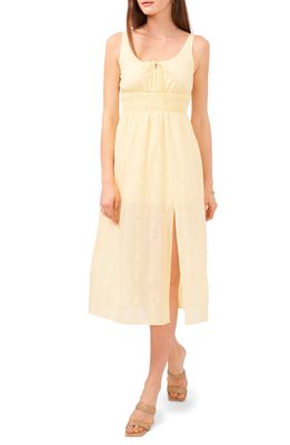 1.STATE Smocked Waist Cotton Midi Dress in Sun Yellow
