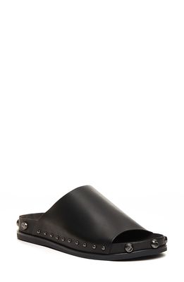 Kelsi Dagger Brooklyn Squish Studded Slide Sandal in Black Leather