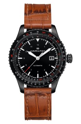 Hamilton Khaki Aviation Converter Leather Strap Watch