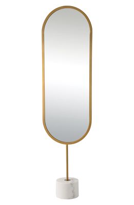 Renwil Taio Floor Mirror in Mirror Antique Brass