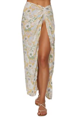 O'Neill Hanalei Floral Print Cover-Up Skirt in Yellow