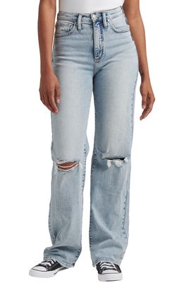 Silver Jeans Co. Highly Desirable Ripped High Waist Wide Leg Jeans in Indigo