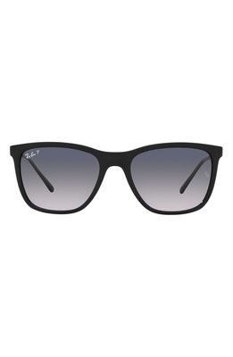 Ray-Ban 56mm Polarized Pillow Sunglasses in Black /Blue Gradient