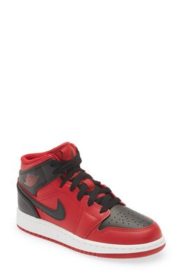 Air Jordan 1 Mid Sneaker in Gym Red/Black/White
