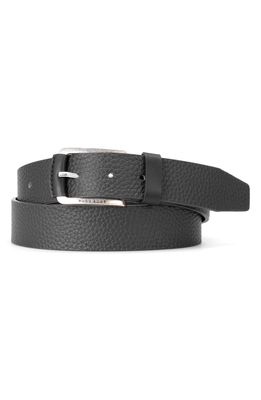 HUGO Jory Textured Leather Belt in Black