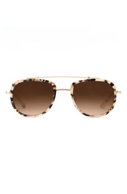 KREWE Breton 53mm Gradient Oval Sunglasses in Matte Oyster 24K