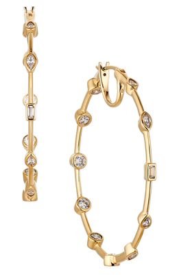 Nadri Daylight Cubic Zirconia Hoop Earrings in Gold