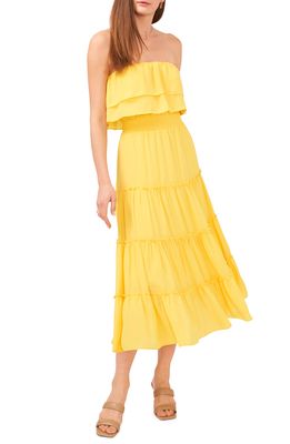 1.STATE Strapless Maxi Dress in Lemon Yellow