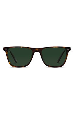 Vincero Atwater 51mm Polarized Rectangle Sunglasses in Brindle Tortoise Green