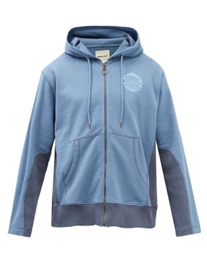 Nicholas Daley - Logo-print Cotton-jersey Zip-up Hooded Sweatshirt - Mens - Blue