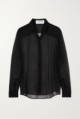 SAINT LAURENT - Silk-chiffon Shirt - Black