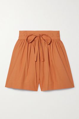 Ulla Johnson - Jodi Belted Gathered Cotton-poplin Shorts - US0