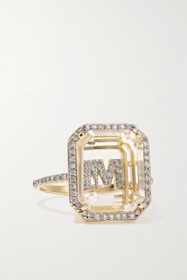Mateo - 14-karat Gold, Crystal And Diamond Ring - S 6