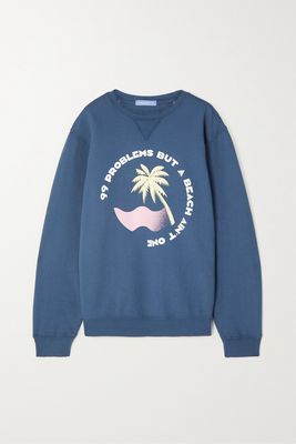 Paradised - Printed Cotton-blend Jersey Sweatshirt - Blue
