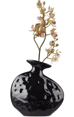PROJECT 213A Black Flat Vase, 1.1 L