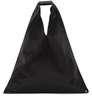MM6 Maison Margiela Black Medium Faux-Leather Triangle Tote