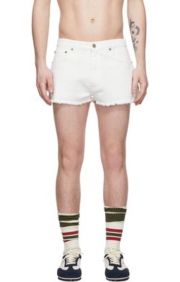 ERL White Denim Shorts