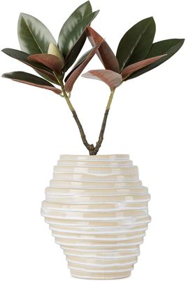 PROJECT 213A Off-White & Beige Alfonso Vase, 5.5 L