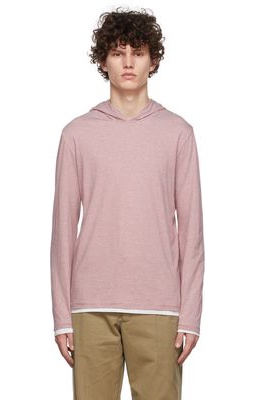 Vince Red & White Pima Cotton Hoodie