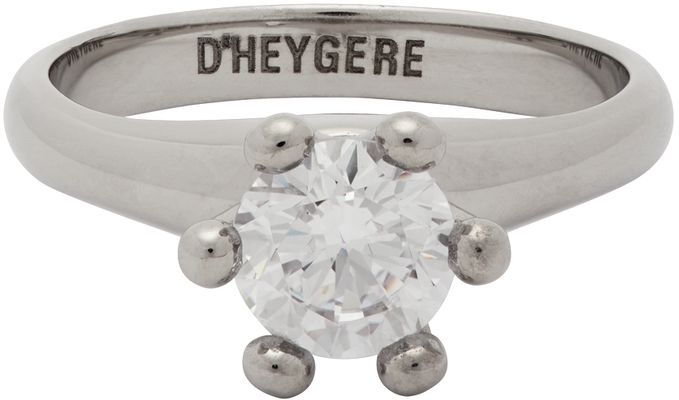 D'heygere Silver Solitare Pinky Ring