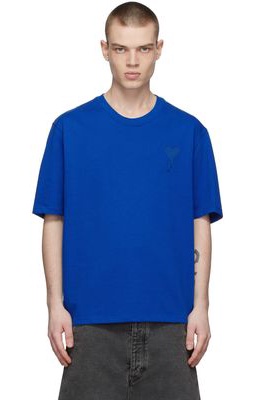 AMI Alexandre Mattiussi Blue Ami De Caur T-Shirt