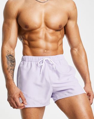 AOS DESIGN swim shorts with color block in purple-Blue