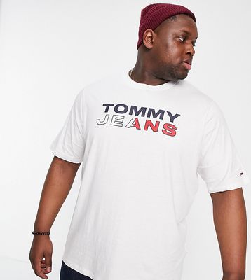 Tommy Jeans Big & Tall essential logo T-shirt in white