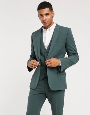 ASOS DESIGN super skinny suit jacket in forest green