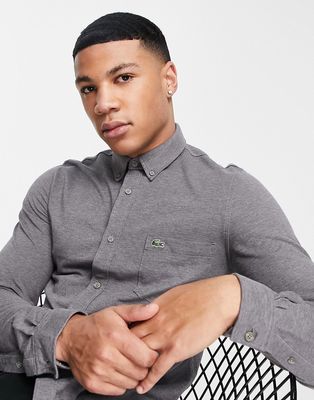Lacoste long sleeve shirt in gray