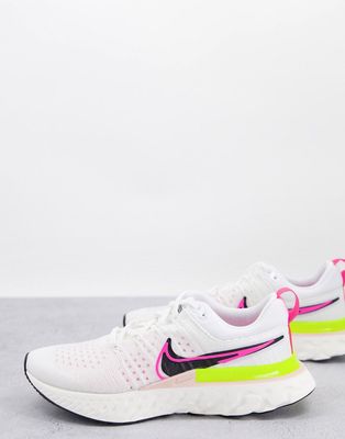 Nike Running React Infinity Run Flyknit 2 T sneakers in white/multi