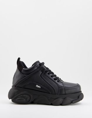 Buffalo Vegan Corin low platform sneakers in black