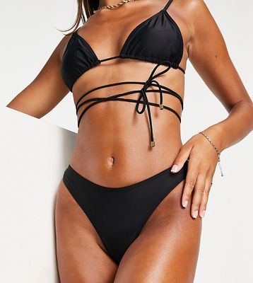 South Beach mix and match wrap around triangle bikini top in black