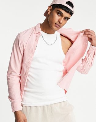 Levi's Sunset single pocket standard fit garment dye shirt in powder pink
