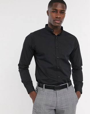 Bolongaro Trevor slim fit grandad shirt-Black