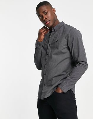 Hollister long sleeve shirt in black with small logo