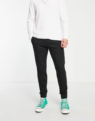 Hollister skinny fit cargo sweatpants in black with pockets